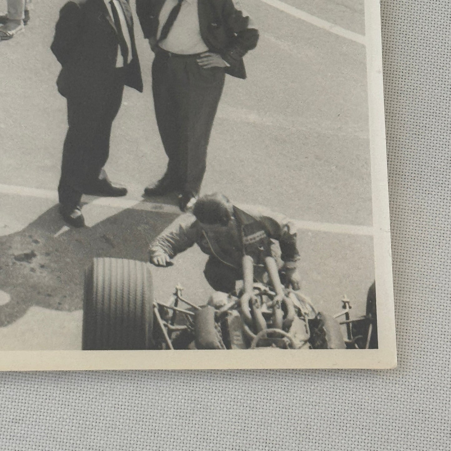 Vintage Lotus Racing Photo 1967 French Grand Prix Graham Hill Colin Chapman