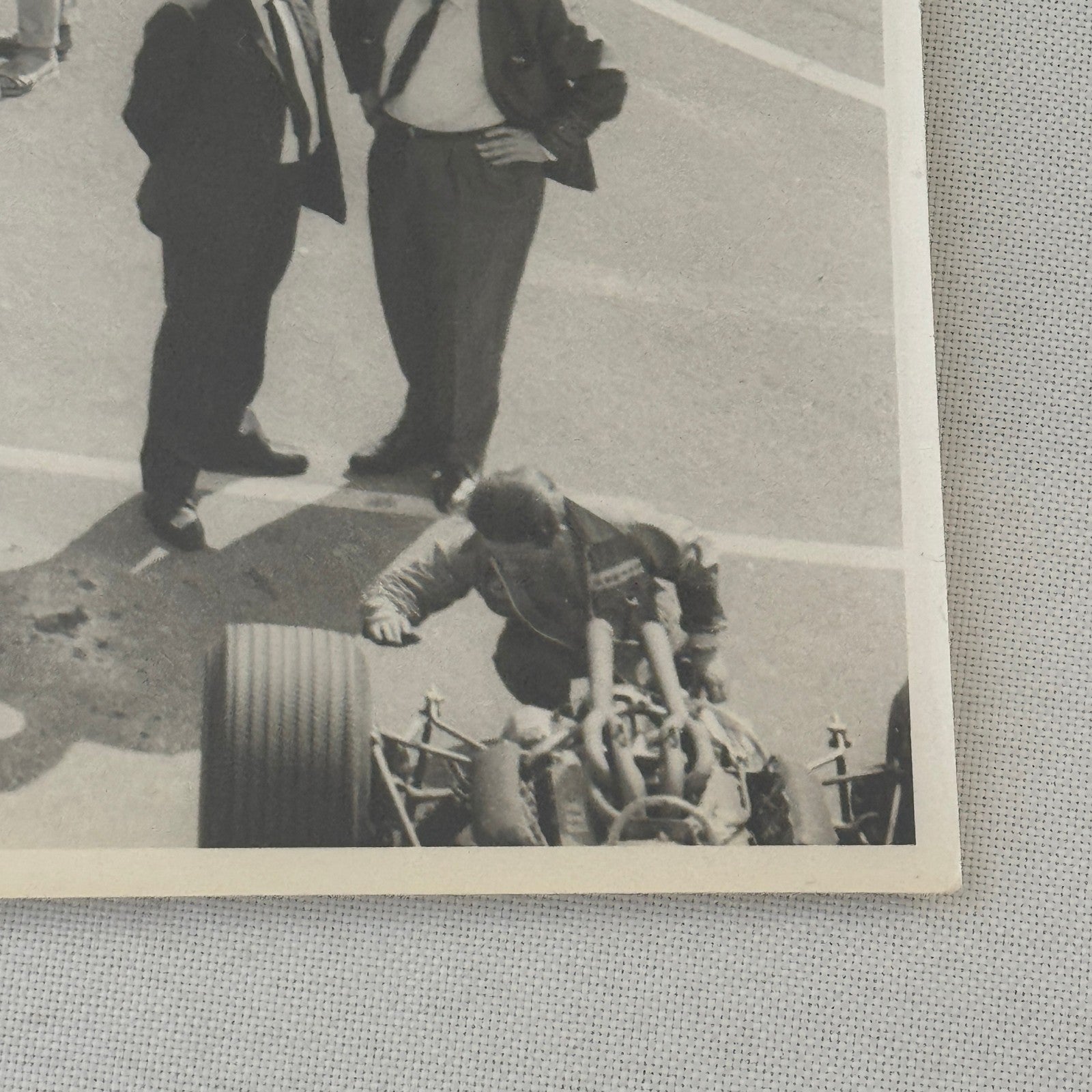 Vintage Lotus Racing Photo 1967 French Grand Prix Graham Hill Colin Chapman