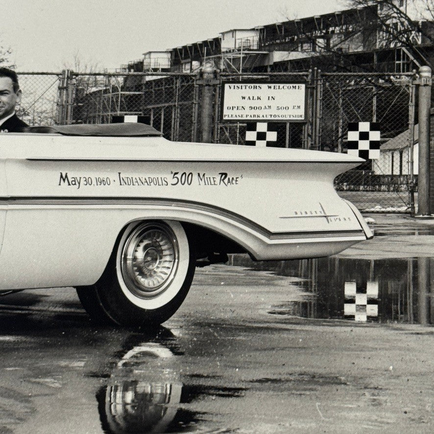 Vintage Indy 500 Racing Photo 1960 Oldsmobile Official Pace Car Photograph