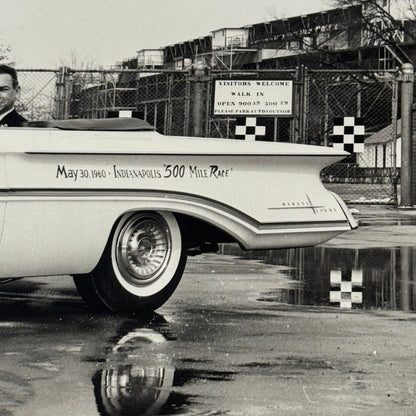 Vintage Indy 500 Racing Photo 1960 Oldsmobile Official Pace Car Photograph