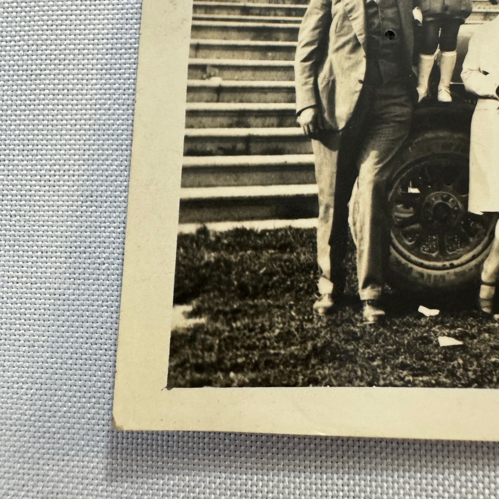 Vintage Postcard Real Photo Postcard RPPC People with Car Automobile Italian