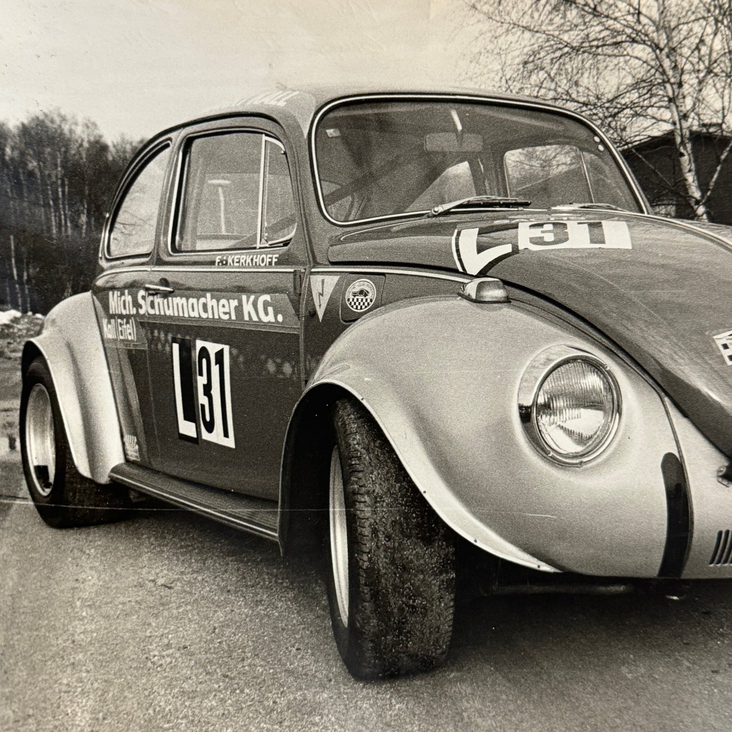 Vintage Volkswagen Beetle VW Bug Racing Photo Photograph Print