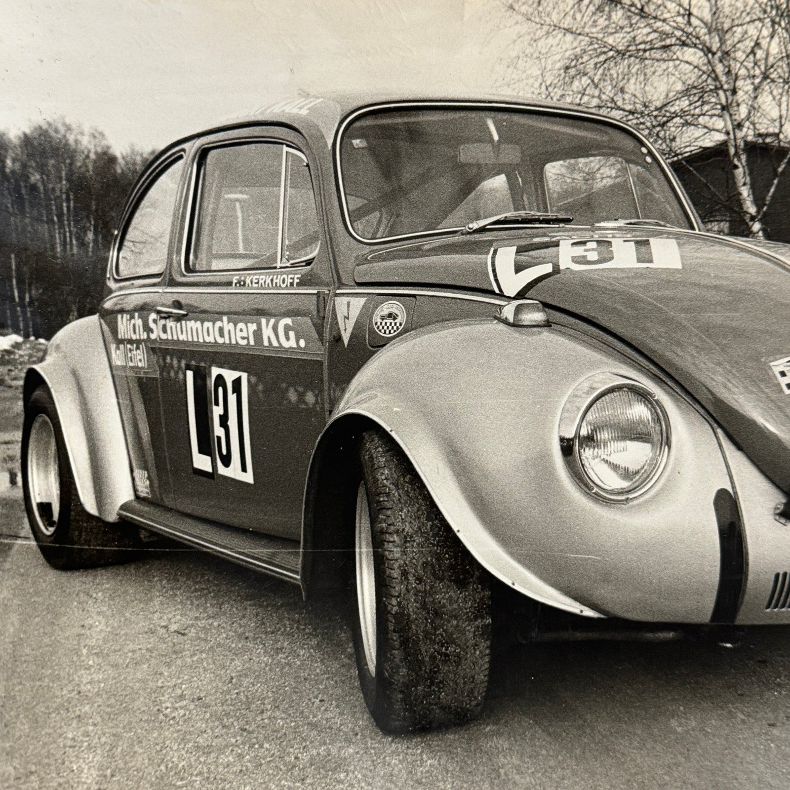 Vintage Volkswagen Beetle VW Bug Racing Photo Photograph Print
