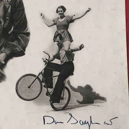 Vintage Circus Photo Dan Sayton Ruth Bicycle Balancing Act Performer Photograph