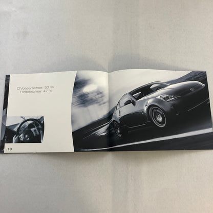 Nissan 350Z 350 Z Car Sales Brochure Catalog GERMAN Text European Market