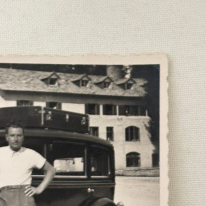 Vintage Photograph Photo Early Car Automobile Man Antique