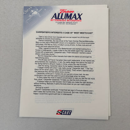 Bettenhausen Alumax Racing Press Kit Brochure 1997 CART Patrick Carpentier