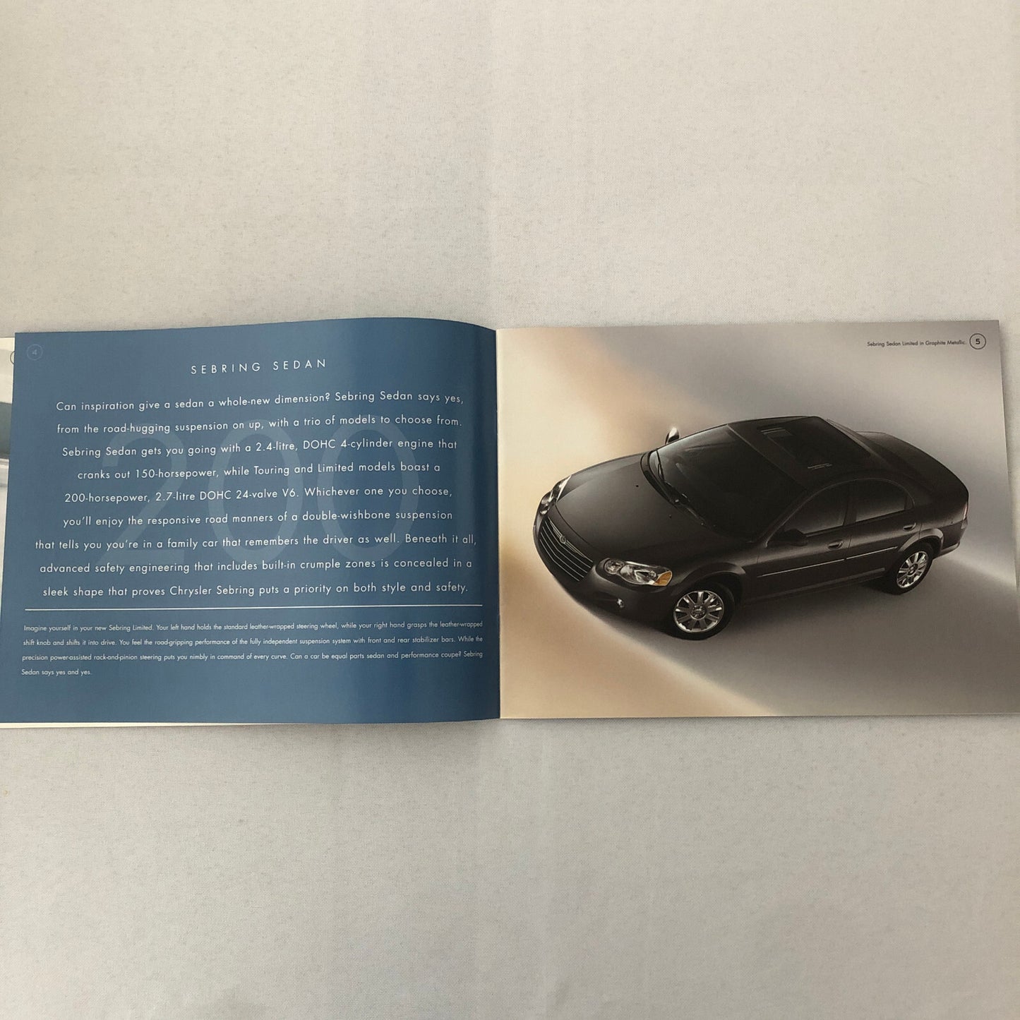 2005 Chrysler Sebring Convertible and Sedan Sales Brochure Catalog