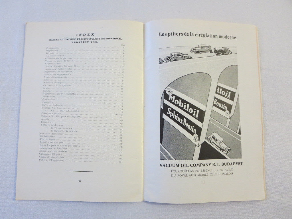 1931 KNAC Budapest Car & Motorcycle Rally Rallye Rules Book FRENCH Text