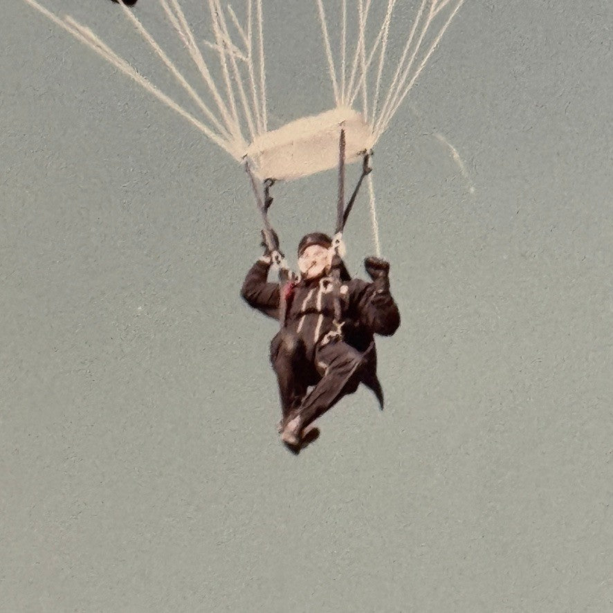 Vintage Skydiving Parachute Photo Large Format Aviation Photograph 1970s-80s