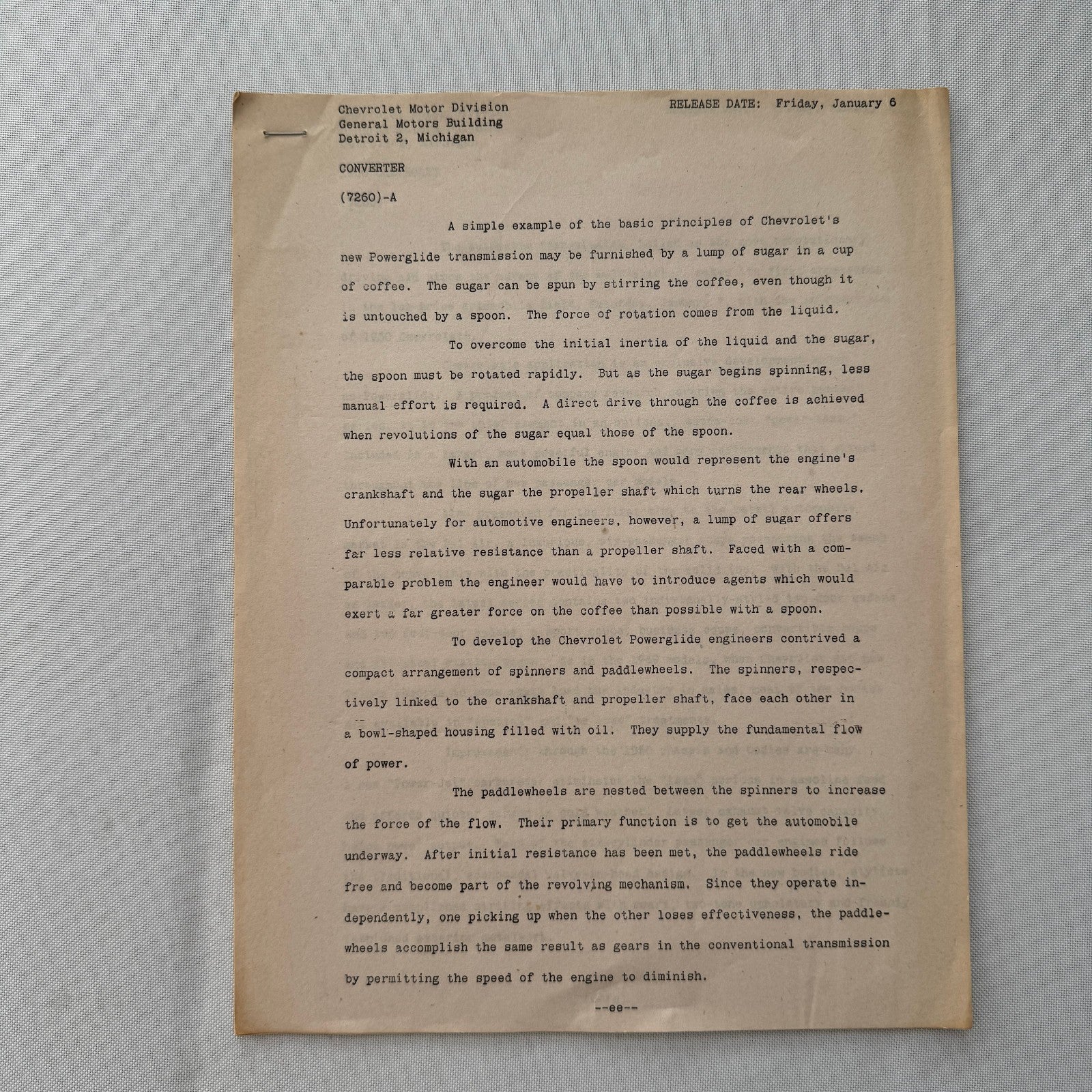 1951 Chevrolet Car General Motors Factory Press Release Document Letter Lot of 2