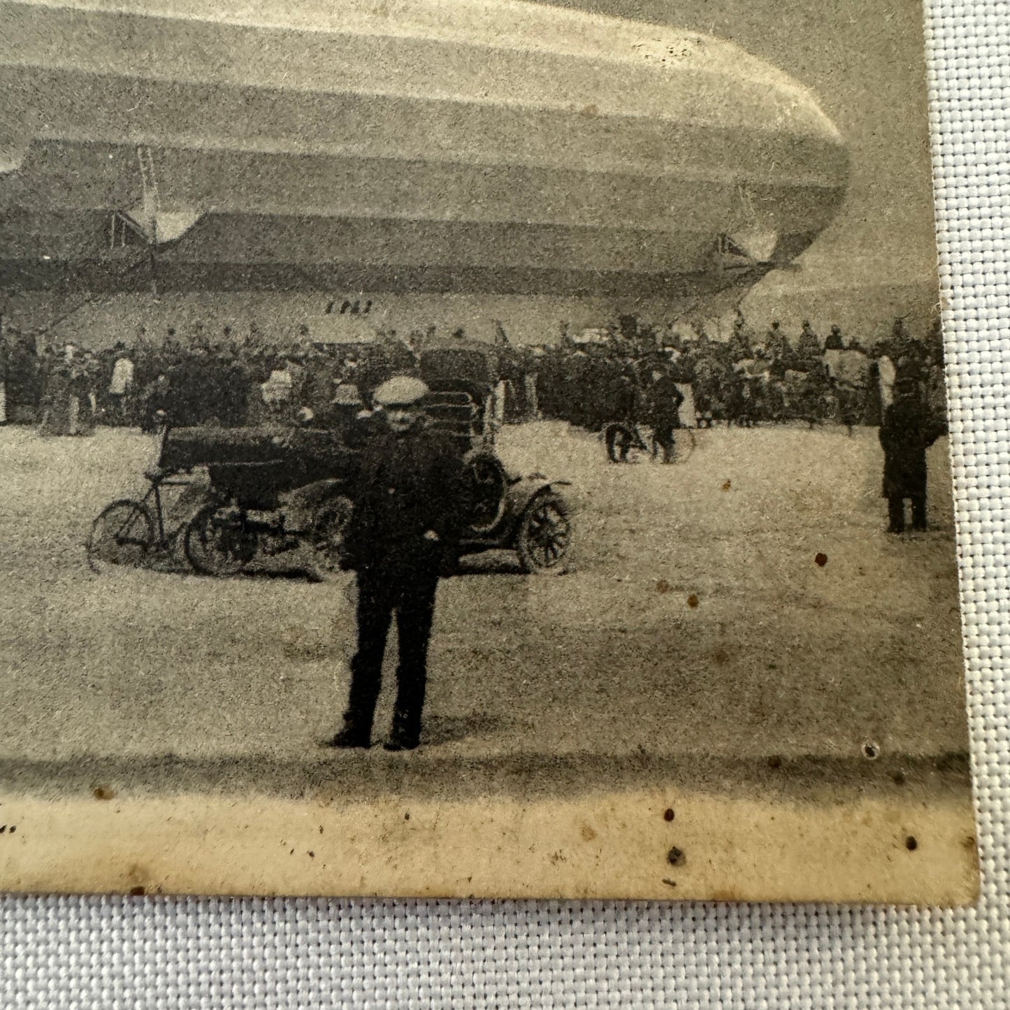 Vintage Zeppelin Airship Dirigible Postcard Post Card French Automobiles