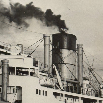 Cunard Line Arabia Ship Boat Press Photo Photograph 1948 Vintage Halifax