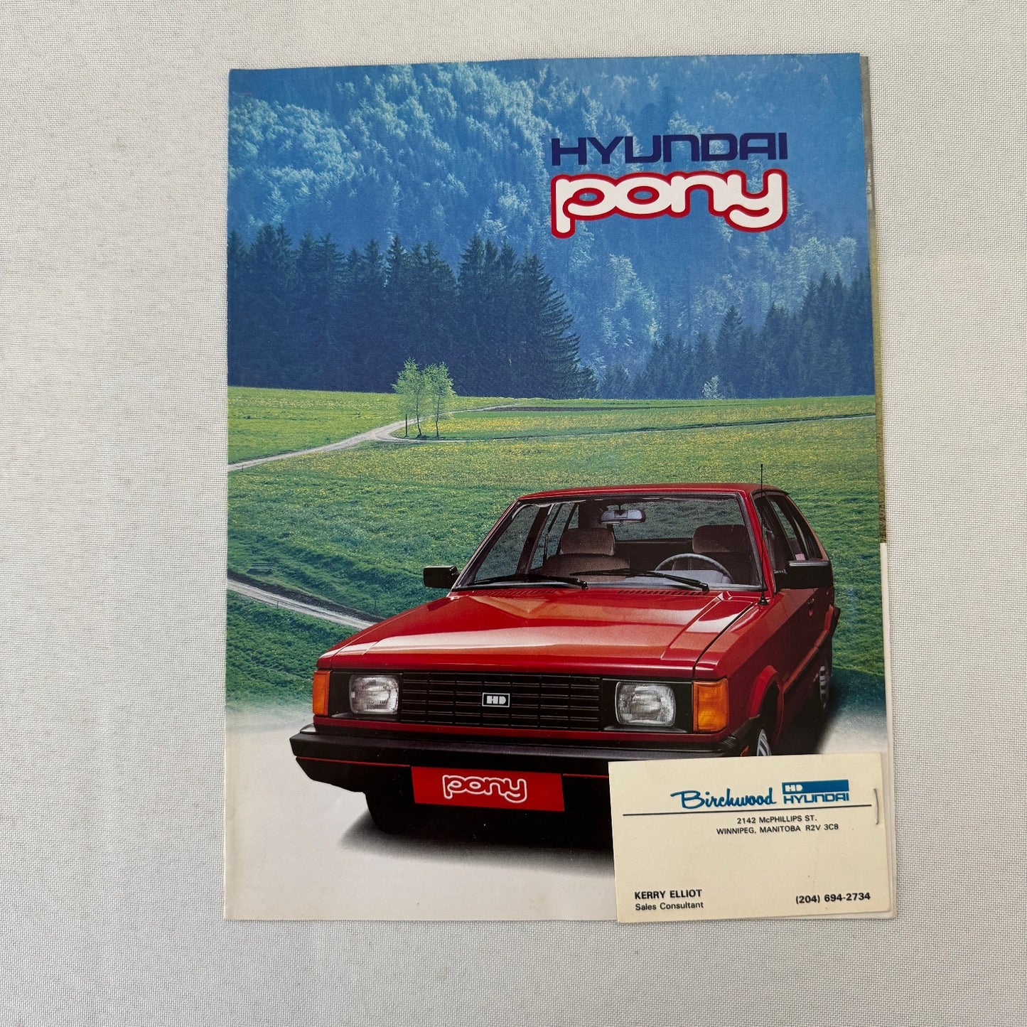 1985 Hyundai Pony Car Sales Brochure Catalog Folder Vintage Advertising