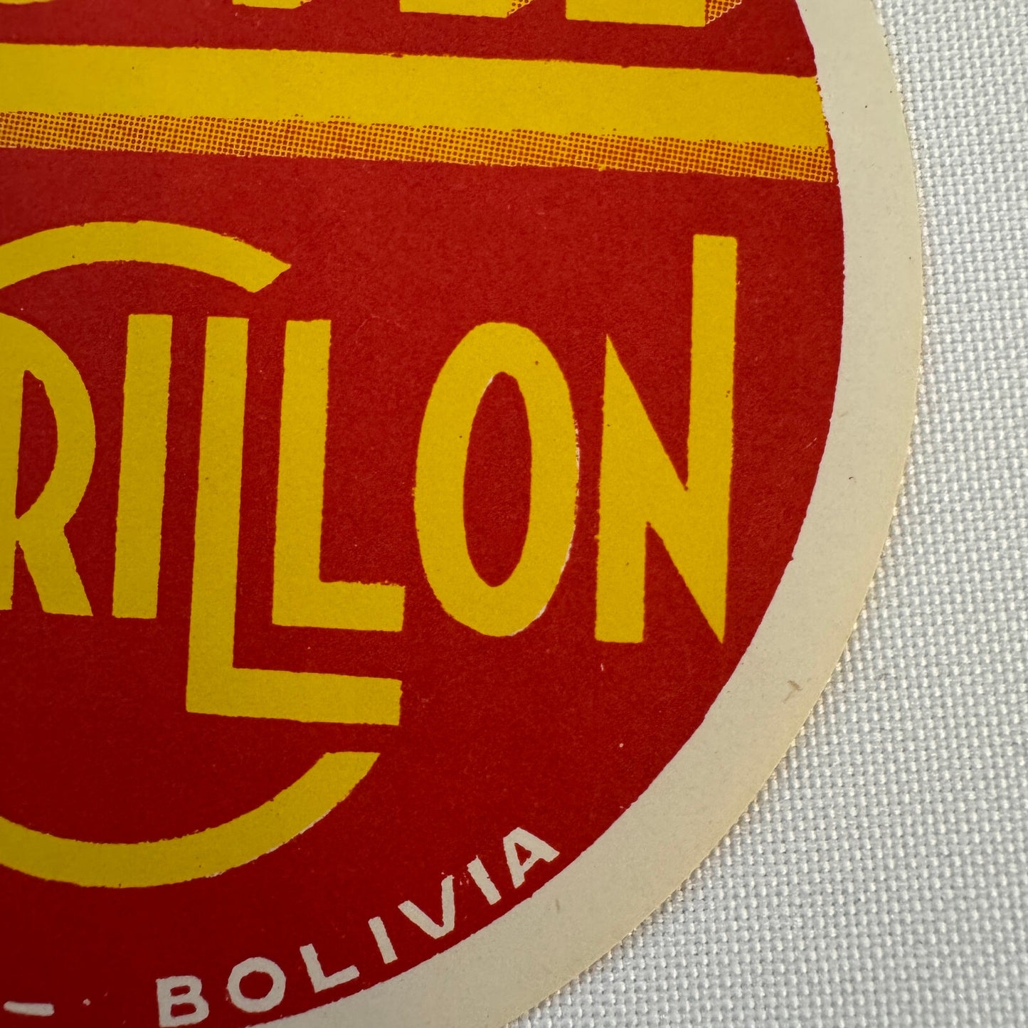 Vintage Travel Luggage Label Hotel Crillon La Paz Bolivia