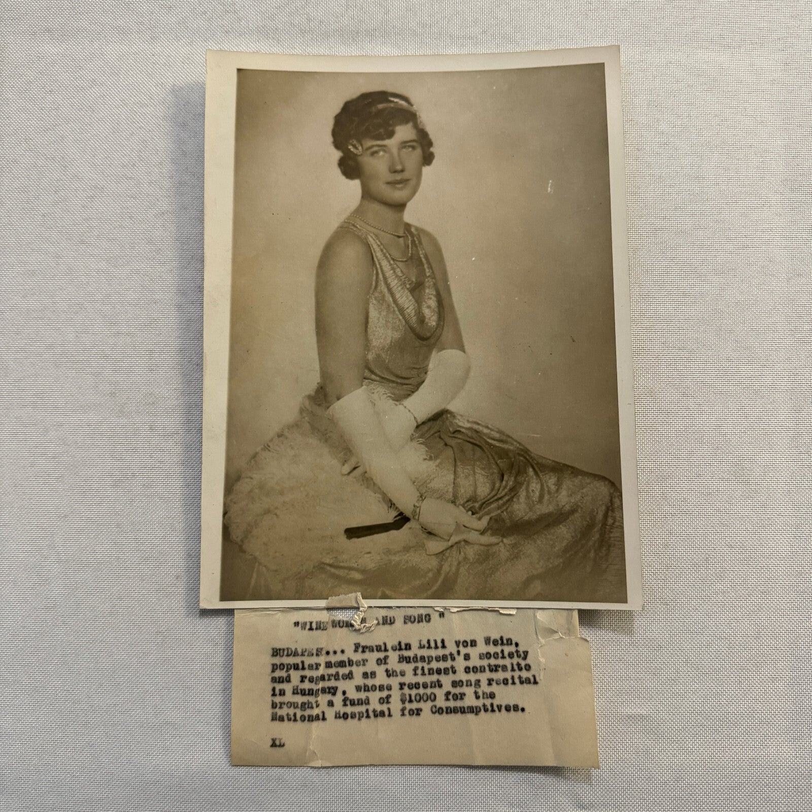 Vintage Press Photo Photograph Beautiful Hungarian Society Woman Lili Von Wein