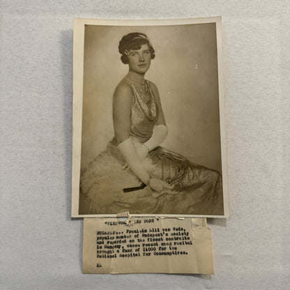 Vintage Press Photo Photograph Beautiful Hungarian Society Woman Lili Von Wein