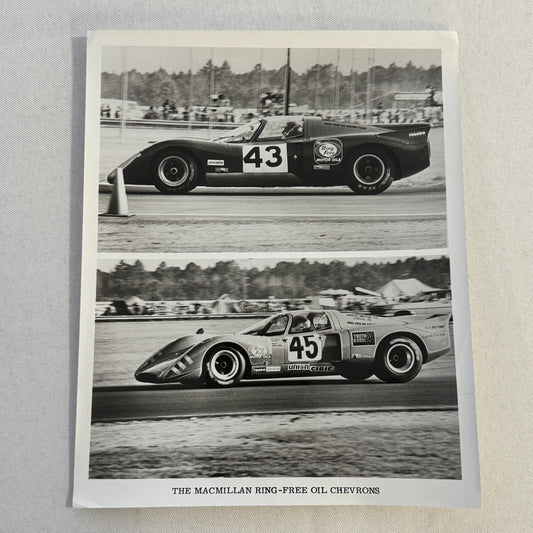 Vintage Racing Photo Photograph Chevron Cars MacMillan Motor Oil