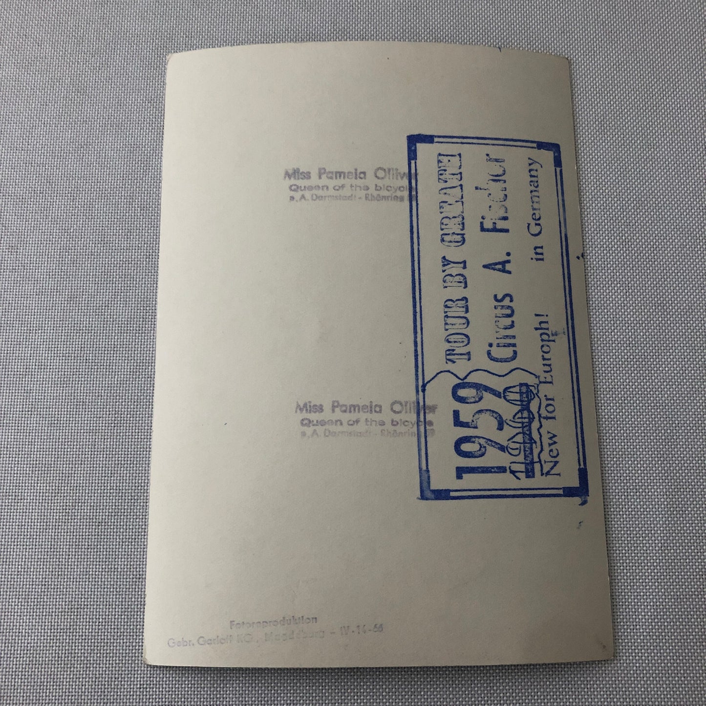 Circus Performer Clown Unicycle Photo Photograph Vintage Circus A Fischer 1959