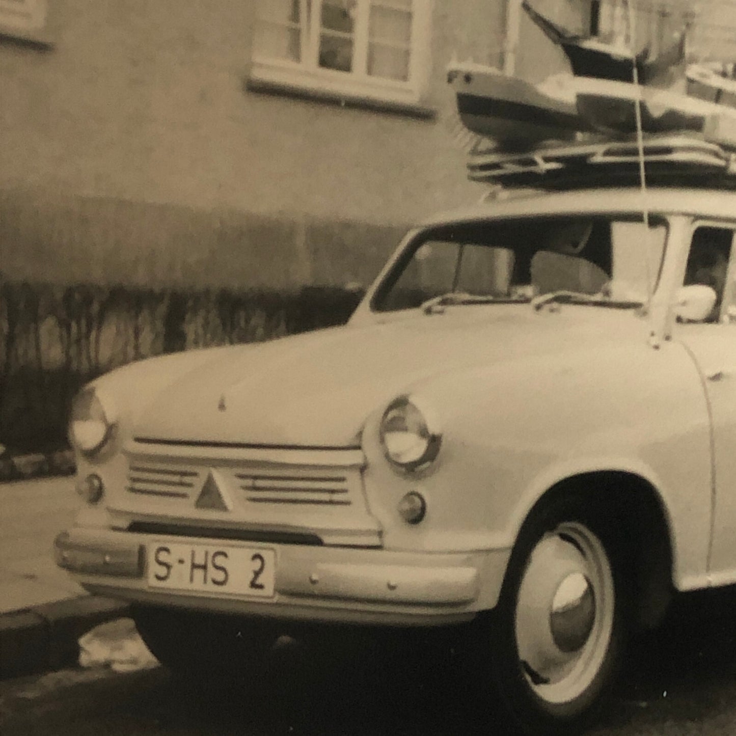 Vintage Car Automobile with Roof Rack Photo Photograph Snapshot AL22SM2