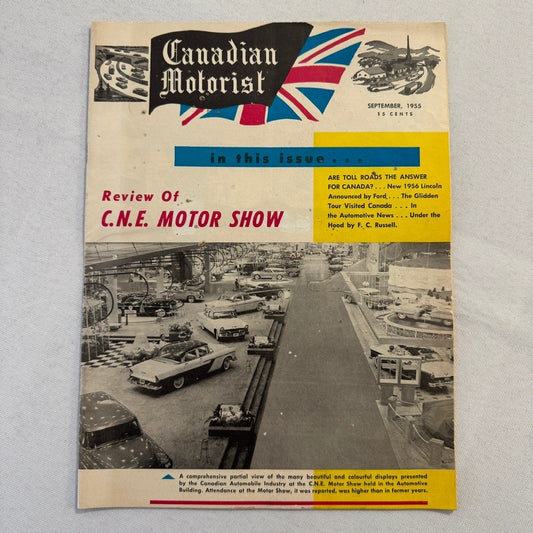 1955 Canadian Motorist Magazine CNE Motor Show Autoshow Glidden Tour September