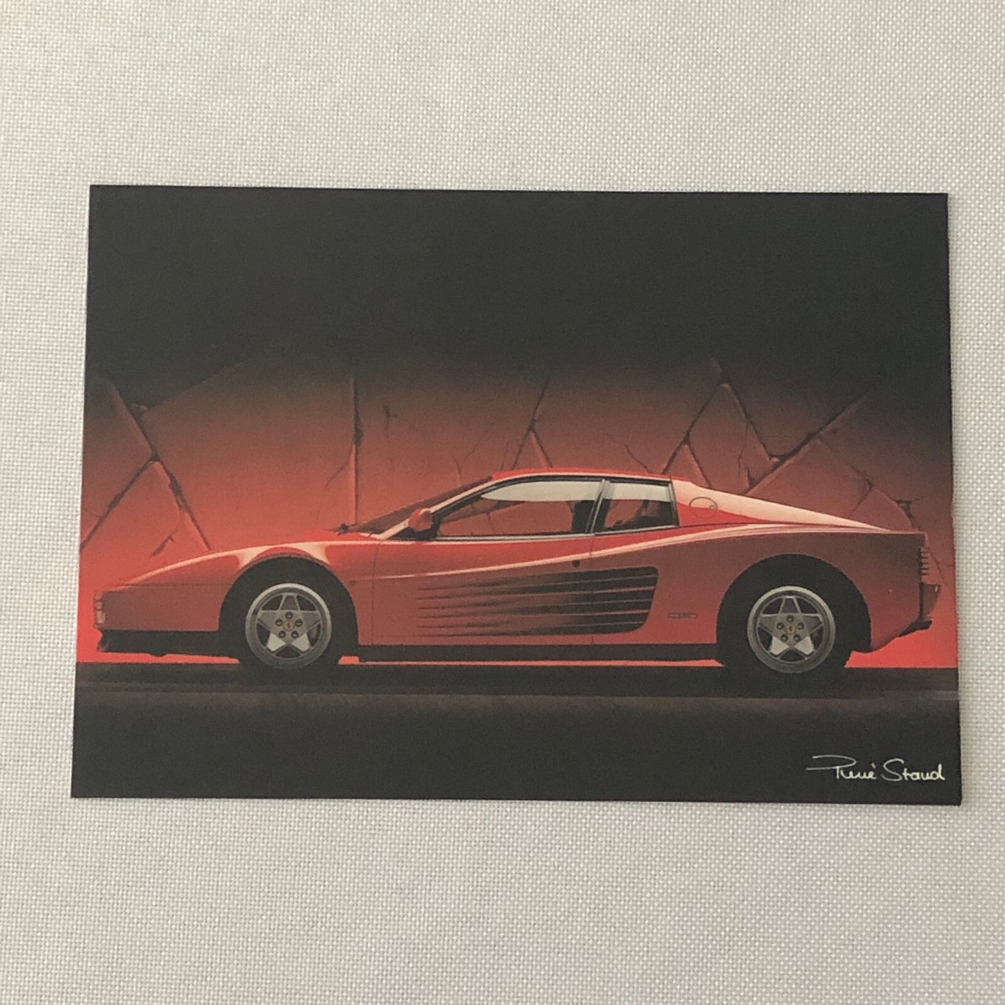 Ferrari Testarossa Rene Staud Postcard Post Card