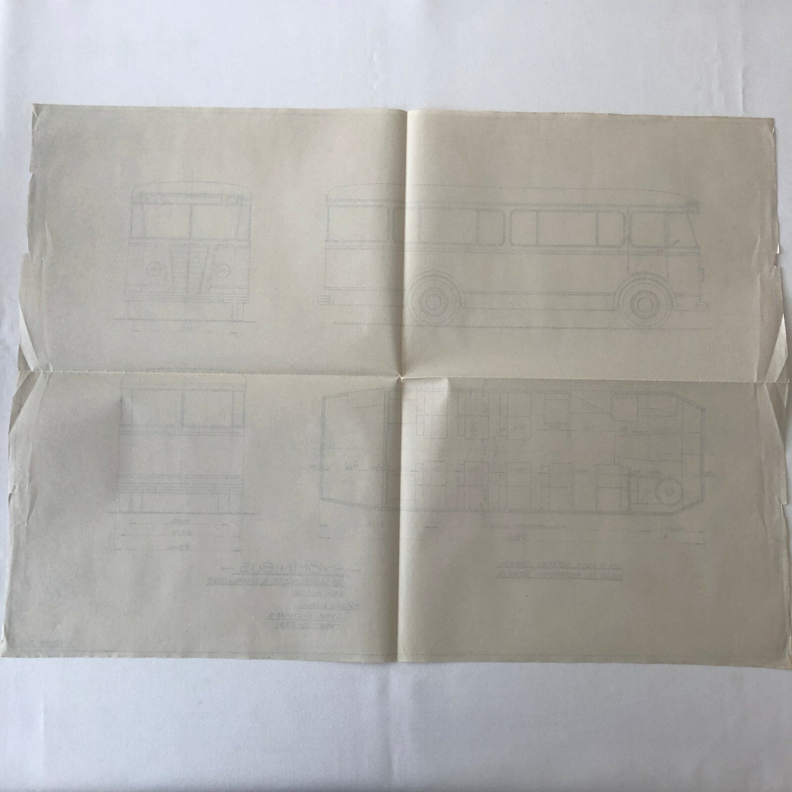 1935 Coachbuilder Bus Design Blueprint Rendering Blue Print Coach Bus Truck