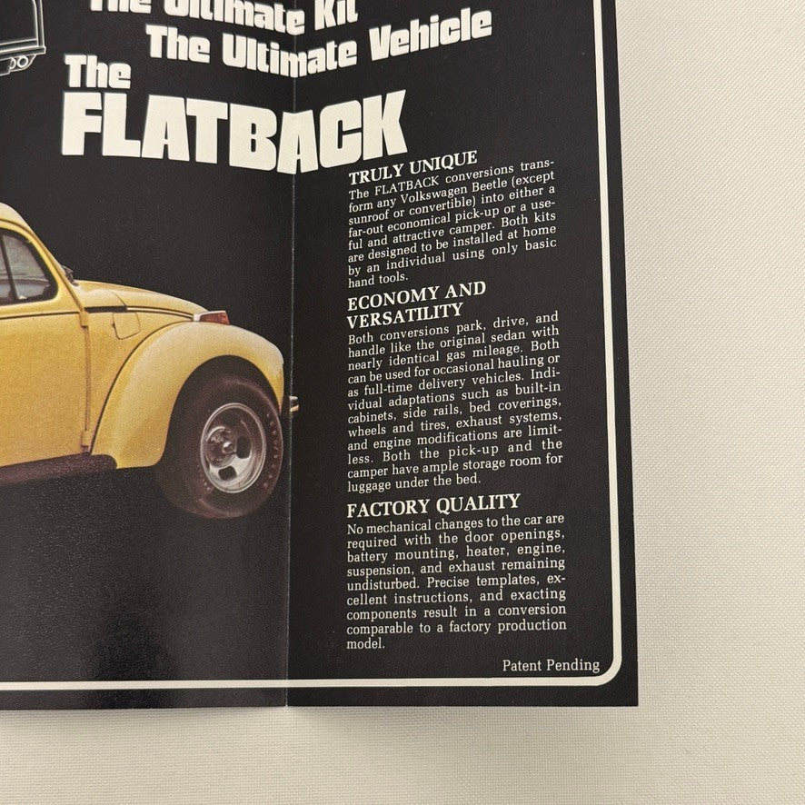 Vintage Kit Car Brochure Domus Flatback Volkswagen Beetle Pickup Conversion VW