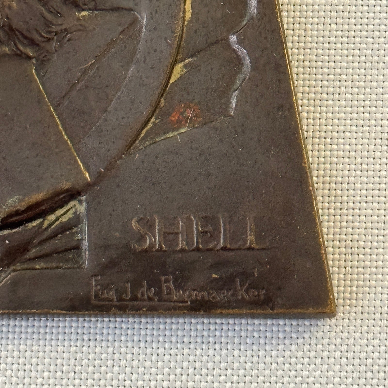 1930 Shell Rallye Badge Emblem Europe Nice Liege Signed Eugene J De Bremaecker