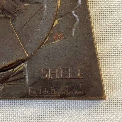 1930 Shell Rallye Badge Emblem Europe Nice Liege Signed Eugene J De Bremaecker
