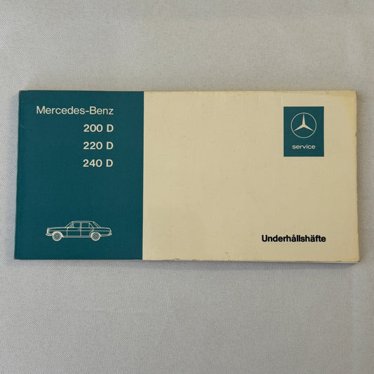 Vintage Mercedes Benz 200 D 220 D 240 D Service Record Book Manual 200D 220D 240