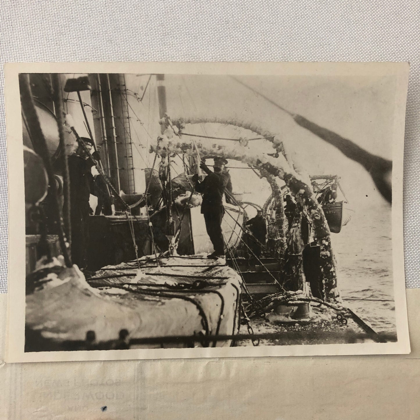 Press Photo Photograph Japanese Military Cruiser Boat Ship Sailors Shabghaikan