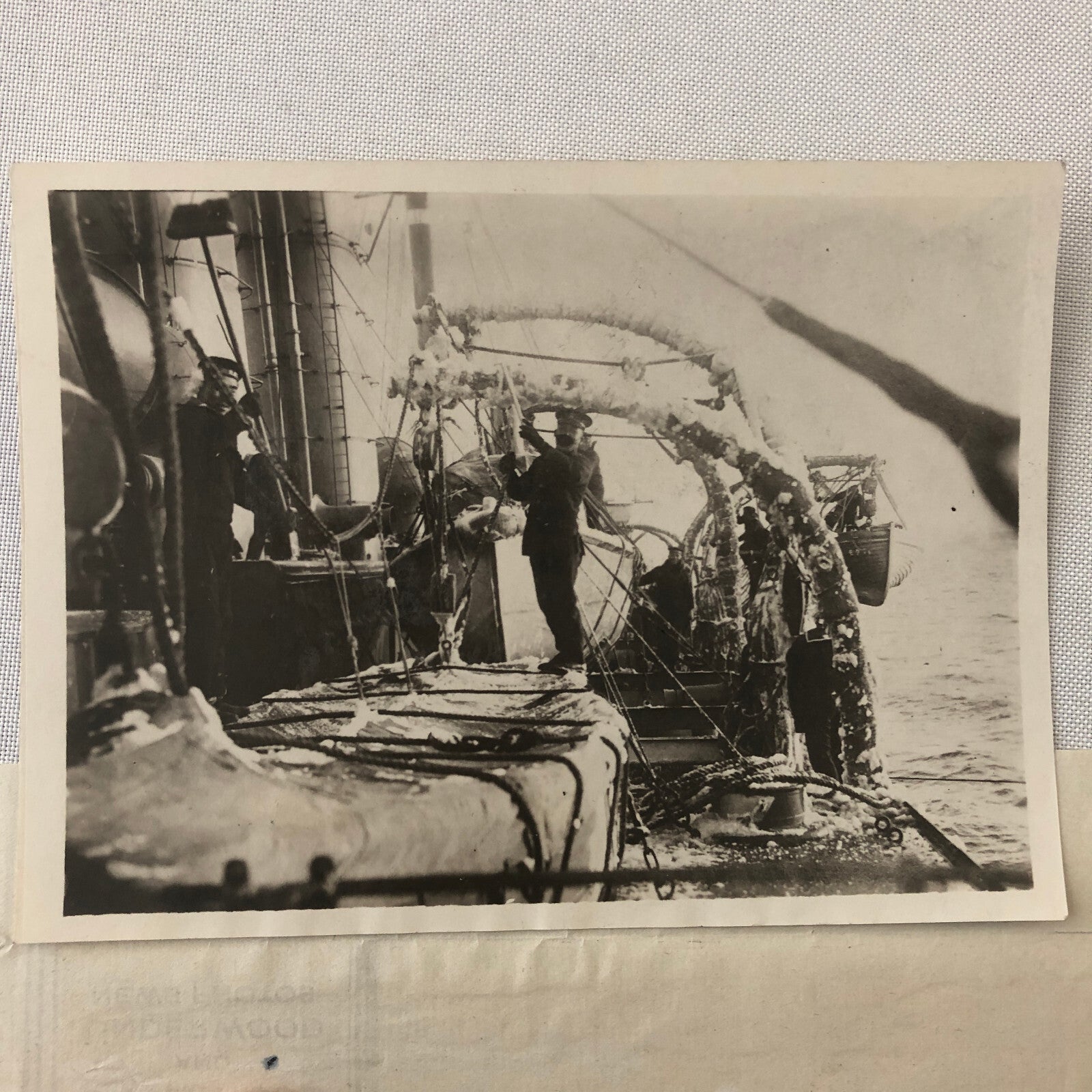 Press Photo Photograph Japanese Military Cruiser Boat Ship Sailors Shabghaikan