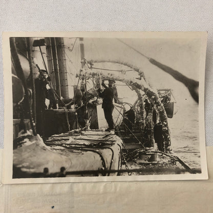 Press Photo Photograph Japanese Military Cruiser Boat Ship Sailors Shabghaikan