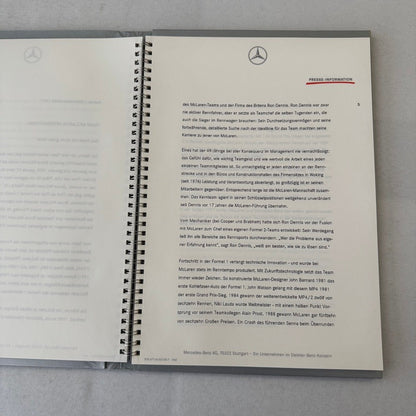 1997 Mercedes Marlboro F1 Formula One Racing Press KIt Mika Hakkinen Coulthard