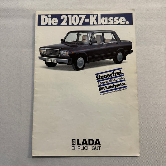 Lada 2107 Car Sales Brochure Catalog Advertising German Text Vintage