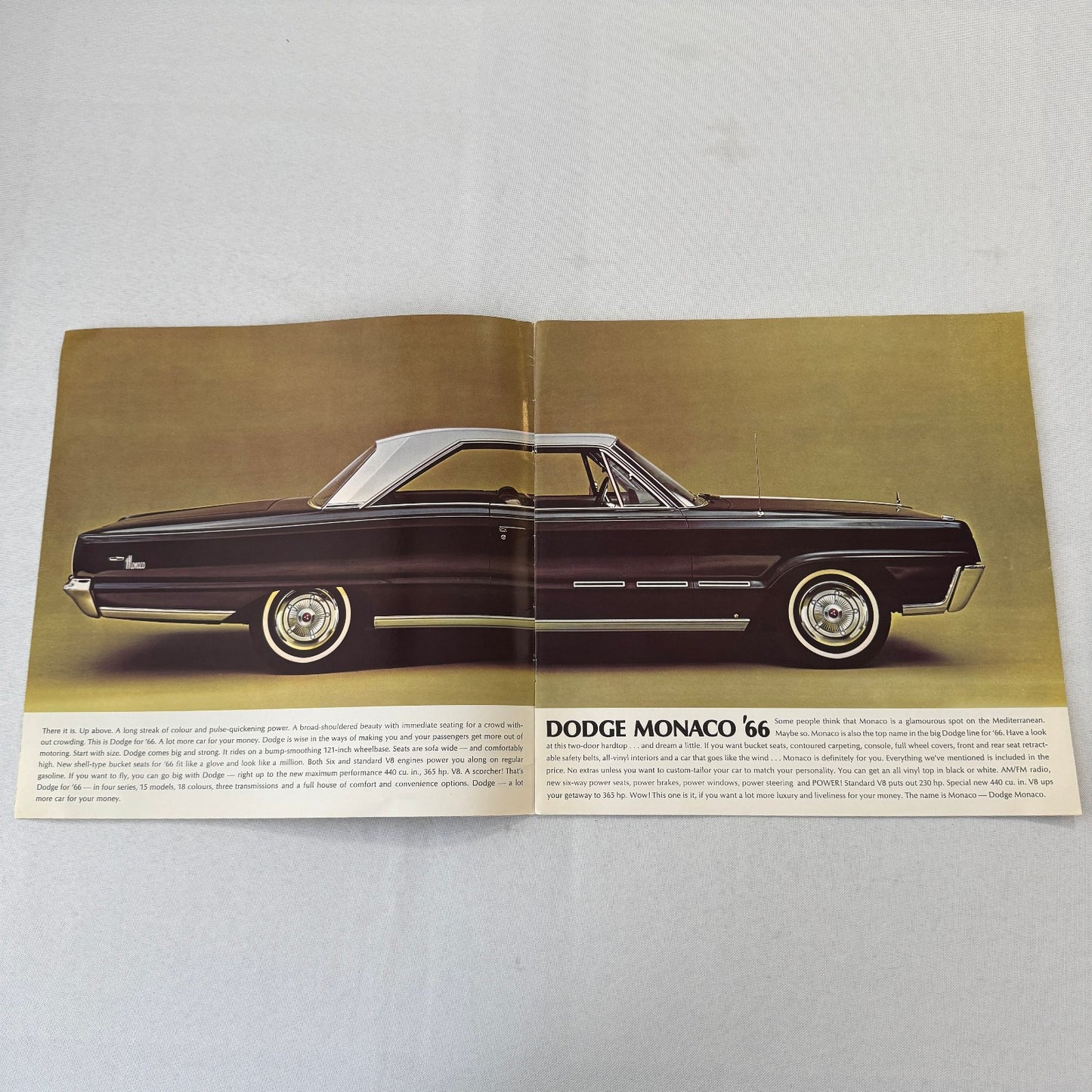 1966 Dodge Car Sales Brochure Catalog Monaco Polara 880 440 Vintage Automobile