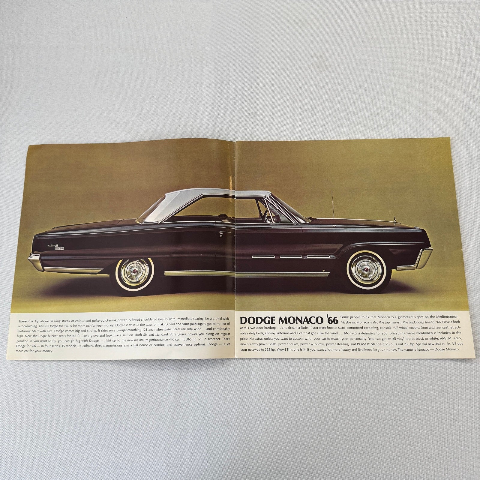 1966 Dodge Car Sales Brochure Catalog Monaco Polara 880 440 Vintage Automobile