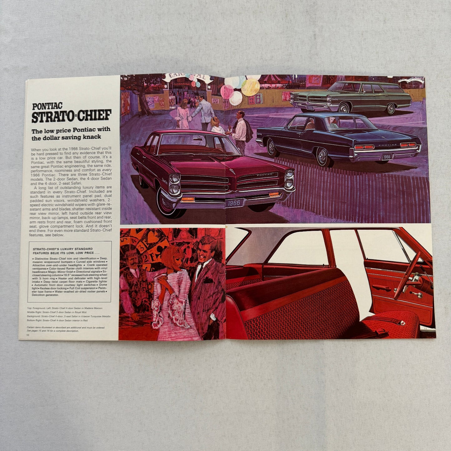 1966 Pontiac Sales Brochure Catalog Grand Parisienne Laurentian Strato Chief