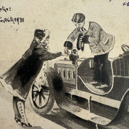 Fabbre & Gagliardi Vintage Car Advertising Postcard Alcyon Car Vintage Italian