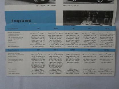 Vintage Mercedes Benz Sales Brochure Catalog 300SL 190SL 190 300 220 300 SL +
