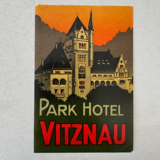 Vintage Hotel Travel Luggage Label Park Hotel Vitznau