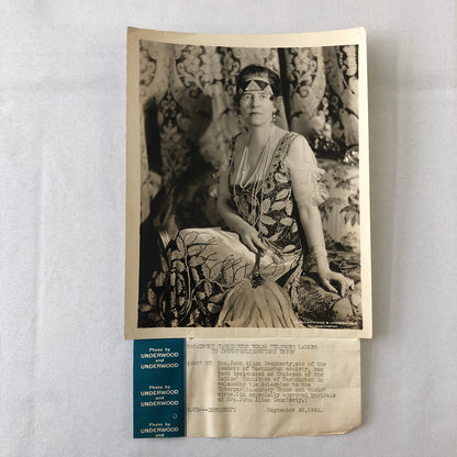Press Photo Photograph 1925 Washington Society Leader Woman Portrait Image
