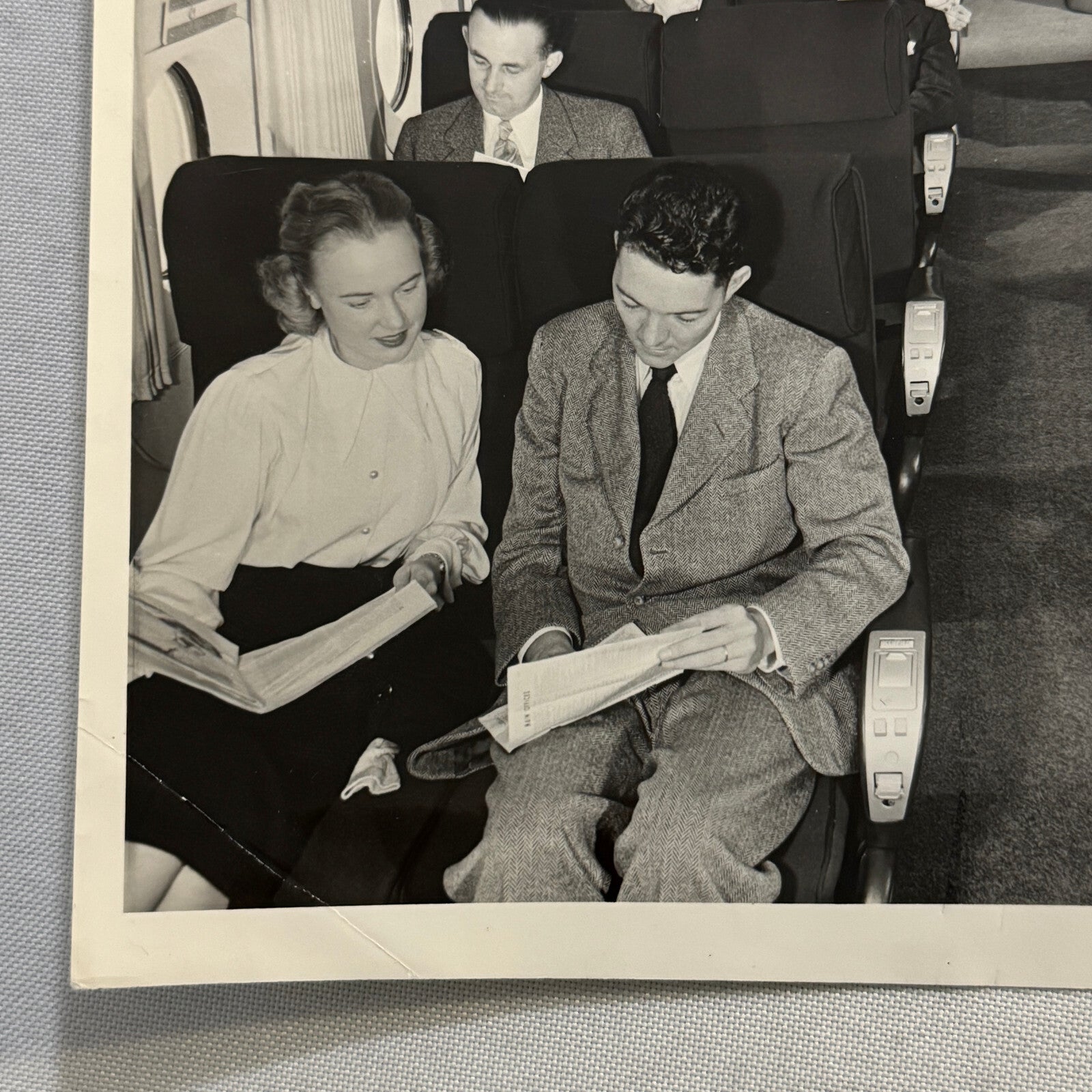 BOAC Airline Boeing Stratocruiser Interior Vintage Press Photo Photograph