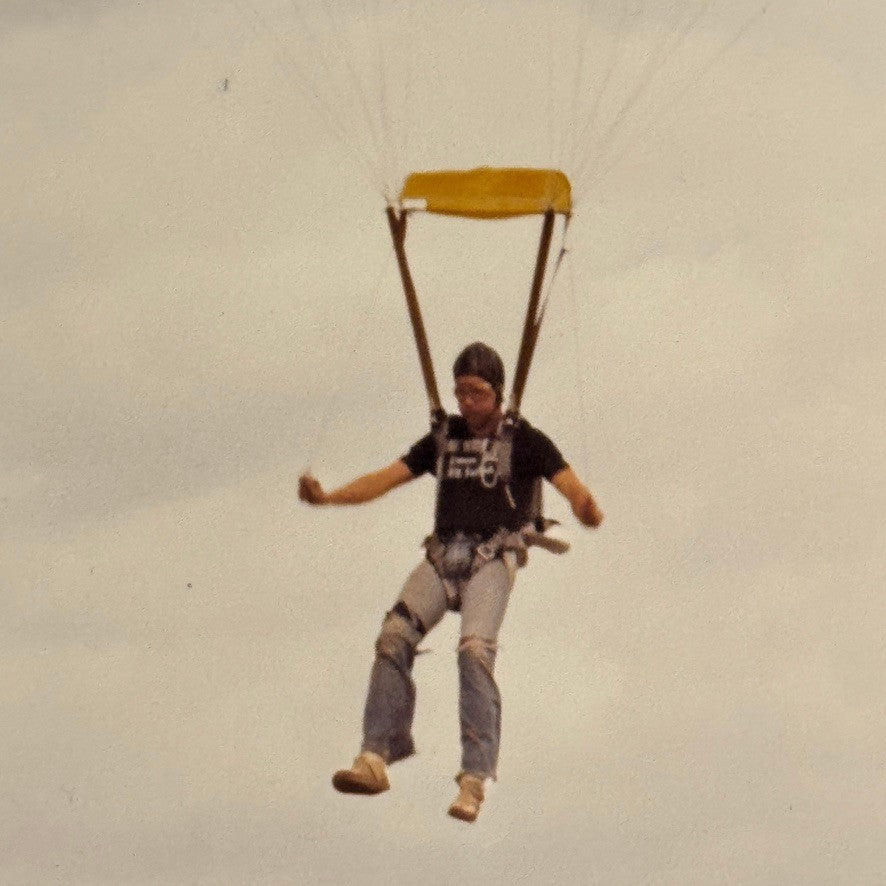 Vintage Skydiving Parachute Photo Large Format Aviation Photograph 1970s-80s
