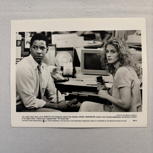The Pelican Brief Movie Press Photo Publicity Photograph Julia Roberts Denzel