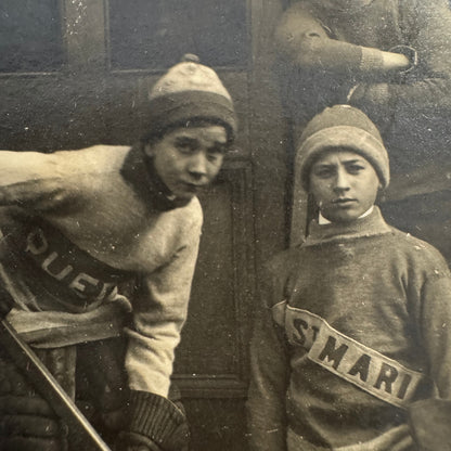 Antique Hockey RPPC Real Photo Postcard Post Card Amateur Team Players