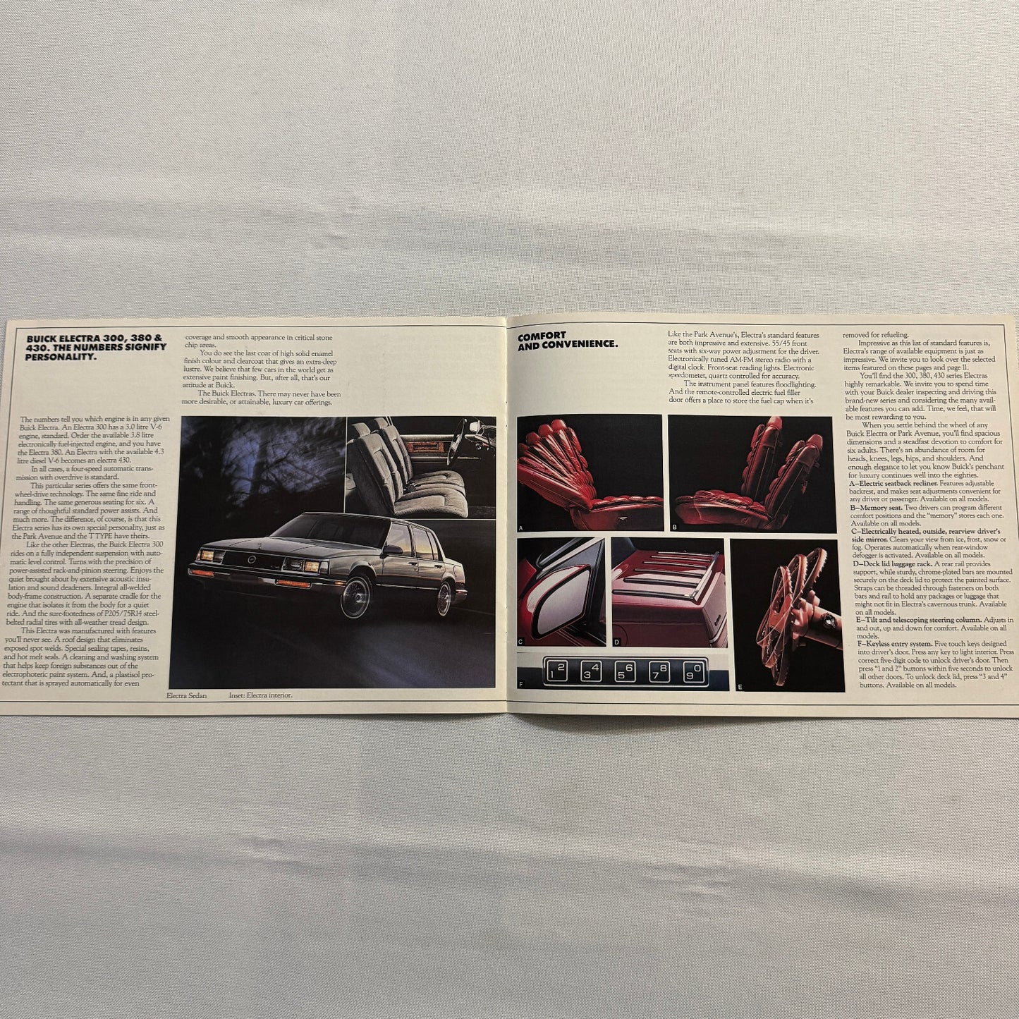 1985 Buick Electra Car Sales Brochure Catalog Coupe Sedan Vintage