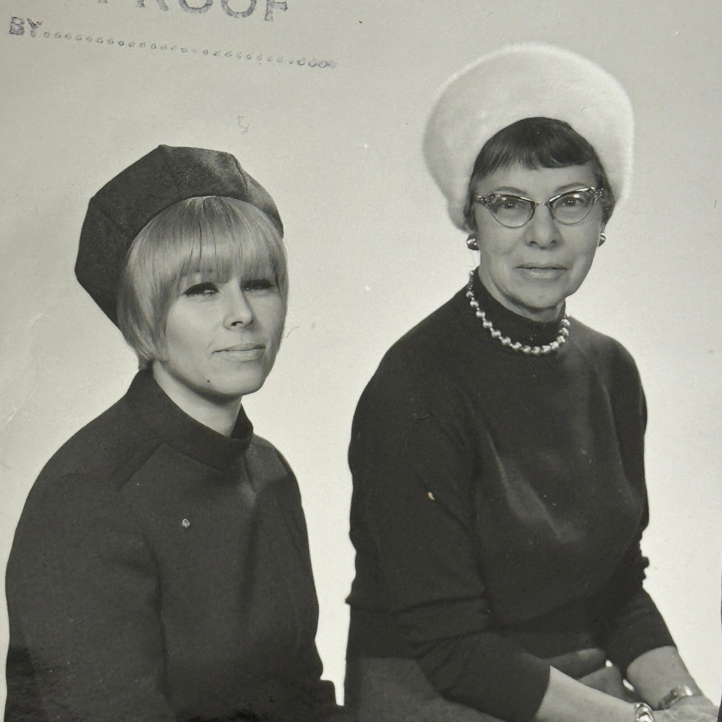 Women in Fashion Hats Vintage Photo Photograph Print Likely from Advertising