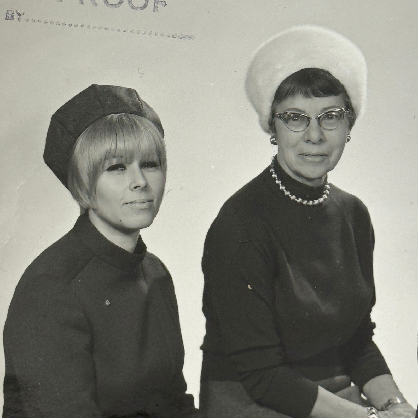 Women in Fashion Hats Vintage Photo Photograph Print Likely from Advertising